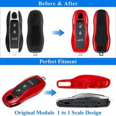 Porsche Key Fob Shell Cover 3-Piece Painted Key Case Replacement Remote