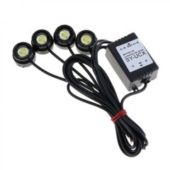 4 in 1 12V Car Motorcycle Eagle Eye LED Flash Strobe Lights Warning Lamp &Remote