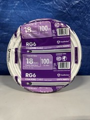 Southwire 100′ RG6 18 AWG Copper Clad Steel Dual Shield Coax Cable Bulk – New