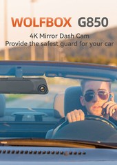 WOLFBOX 4K12” Free SD Dual Mirror Dash Dash Cam Parking Monitoring Cameras