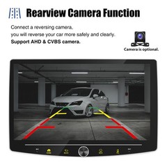 10.1” Single 1Din Android 15 Carplay Rotatable 4+64GB Car Stereo Radio GPS Navi
