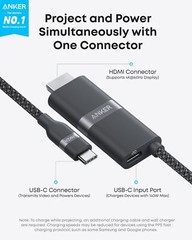 Anker Nano USB C to HDMI Cable Adapter 140W PD Charging 4K@60Hz Advanced Shield