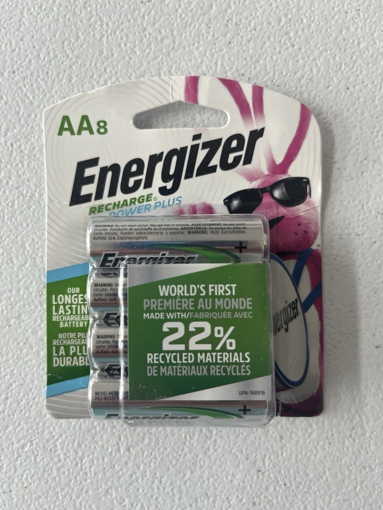 Energizer AA Rechargeable Batteries NiMH 1.2V 2300mAh 8-Pack Up to 12 Year Life