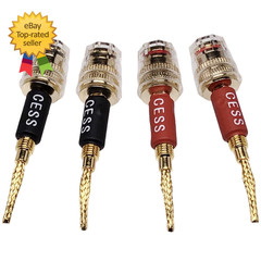 CESS 220 Pin Banana Plug to 4Mm Female Banana Jack Speaker Wire 4 Pack
