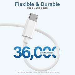 2-pack 60W USB C to USB C Fast Charger Cable for Apple iPhone 16/15/iPad Pro