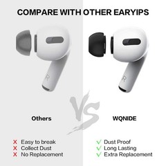 [4-Pair] WQNIDE Ear Tips for Airpods medium, 4 Pair (Black/Blue/Red/Green)