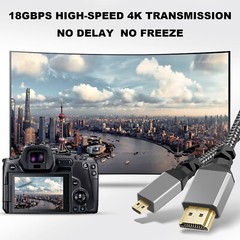 Premium Micro HDMI to HDMI Cable Adapter Converter 4K 60Hz UHD GoPro HERO/Camera