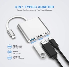 USB C to HDMI Adapter – 4K HDMI Ports Multiport AV Converter PD-IN USB-C USB 3.0