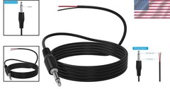 Versatile 6ft Braided 3.5mm Male Mono Cable for Speakers and Scanners