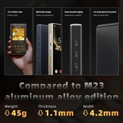 FiiO M33 R2R HiFi Music Player, 8GB RAM Snapdragon 680 XMOS USB DAC (Black)