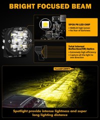 8Pcs AUXBEAM 3″ LED Driving Pods Work Light Bar Spot Fog Offroad Ditch Lights