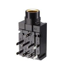 5Pcs PCB Mount 6.35mm 9 Pin Socket Headphone Stereo Jack Audio Video Connector