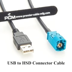 Automotive USB to HSD LVDS Cable HSD 4 Core Z Male to USB 2.0 Type A Male