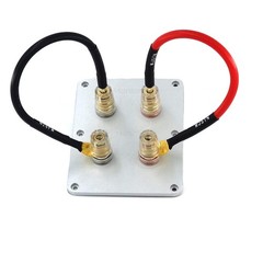 8 in HiFi Banana Plug to Spade Speaker Jumper, 45 Degree U Plug to Banana Plu..
