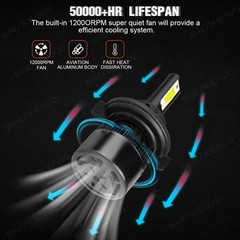 For GMC Yukon 2007 2008-2014 – 4X 6000K LED Headlight Hi/Lo Beam Fog Light Bulbs