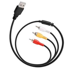 USB to 3RCA Cable, 1.5m USB Male to 3 RCA Male Jack Splitter Audio Video AV C…