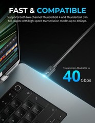 Sabrent Certified Thunderbolt 4 Cable 2M Power Delivery 8K Displayport 1.4