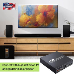 Scart/ Hdmi to Hdmi Video Converter Box 1080P Scaler 3.5Mm & Coaxial Audio Out