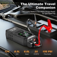 10 in 1 Car Battery Jump Starter with Air Compressor 8000A 160PSI Portable Car