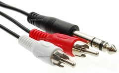 15ft 1/4″ TRS Stereo Male to 2-RCA (Left/Right) Male Audio Cable, AV-YR215B