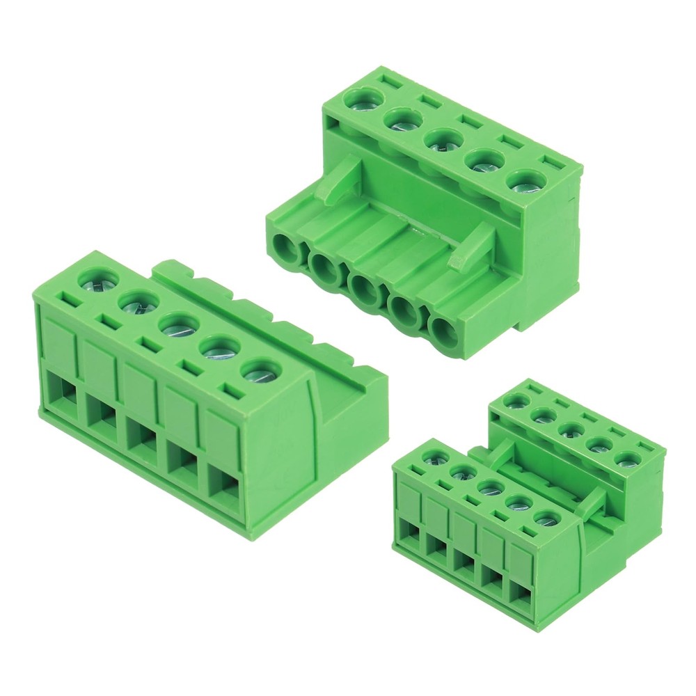 20 Set 5 Pin 5mm 0.2 Inch Pitch PCB Mount Screw Terminal Block Connector