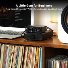 Fosi Audio Q4 Headphone Amplifier Mini Stereo DAC 24-Bit 192 KHz USB for Speaker