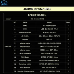 JK Inverter BMS V19 8S-16S 100-300A Family Energy Storage Lifepo4 Li-ion LTO lot