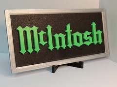 McIntosh Lettering Sign Green on Textured Black – 10.5 x 4.5 MUST SEE