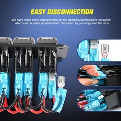 Nilight Aluminum Rocker Switch Panel Toggle Dash 5 Pin for Auto Car Marine Boats