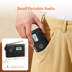 Retekess V115 Portable FM/AM/SW Radio Digital Speaker MP3 Player Rechargeable US