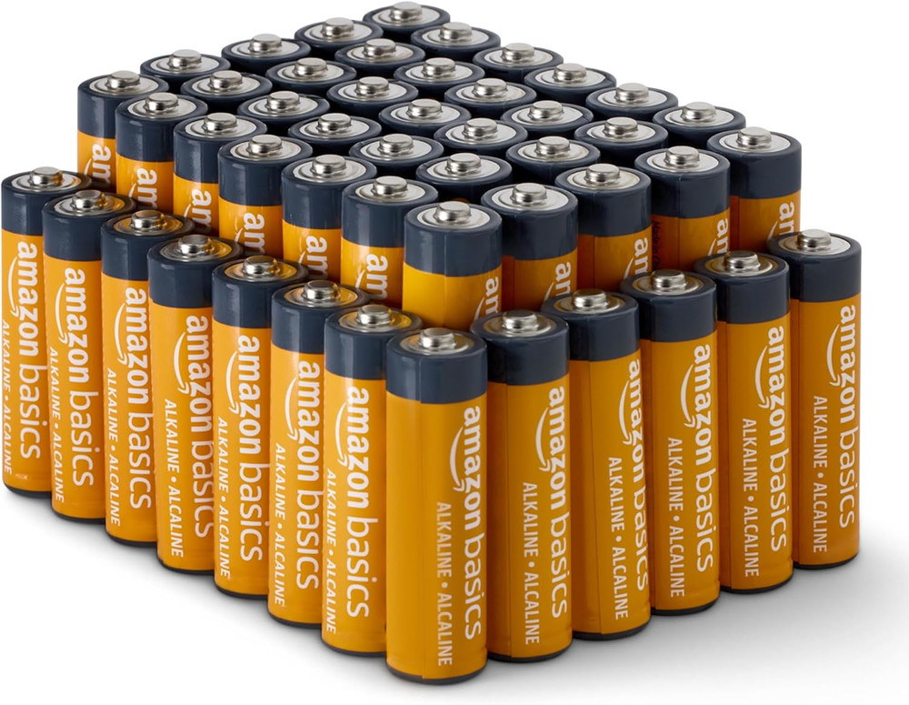 Amazon Basics 48-Pack AA Alkaline High-Performance Batteries, 1.5 Volt, 10-Year