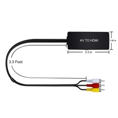 HDMI to AV RCA Composite Converter, 1080P Support for Roku Fire Stick PS4 Xbox C