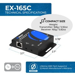 HDMI Extender Over CAT5/CAT6 by OREI with IR upto 164 Feet(EX-165C)