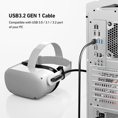 16FT VR Link Cable USB 3.0 to USB C For Quest 3 2 Pro Pico 4 PC SteamVR Headset