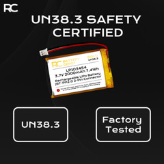 Lithium Polymer Battery 3.7V 2000mAh 103450 Lipo Rechargeable Battery