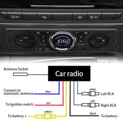 1 Din Head Unit Car Radio Bluetooth Built-In Speakers Stereo MP3 Player USB/TF