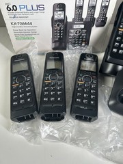 Panasonic KX-TG6644B DECT 6.0 Cordless Phone 4 Handsets Answering Speaker
