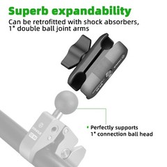 FANAUE Double Socket Arm Compatible with B Size 1″ Ball Components for RAM Mount