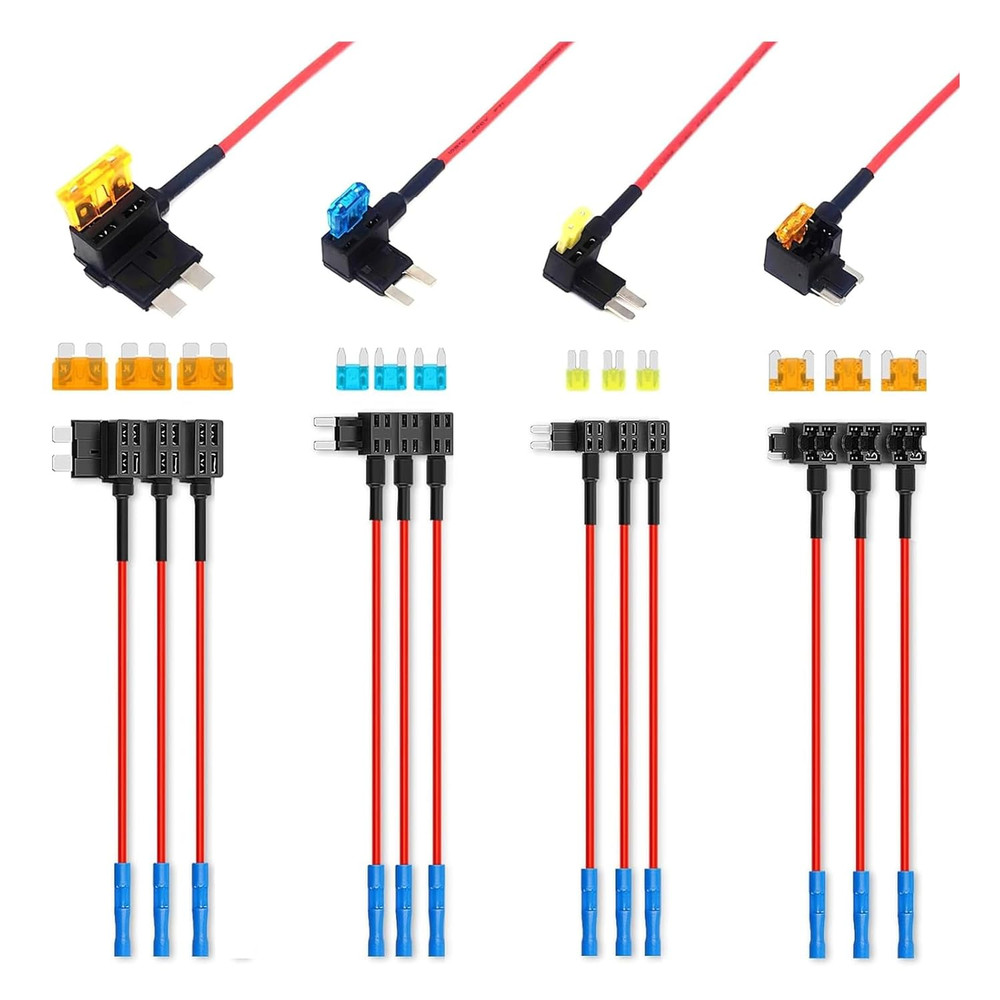 12 Pack 4 Types Fuse Tap Automotive 12V，Car Add-A-Circuit ，Standard Mini Micro2