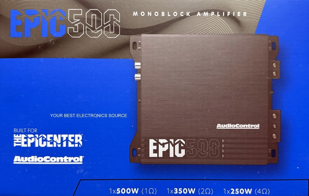 NEW Audio Control EPIC500 Epic Series 1-Channel Mono Car Audio Amplifier, 500W
