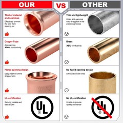 UL Listed 4/0 AWG – 3/8″ Battery Cable Lugs, Heat Shrink Ring Terminals End, Cop