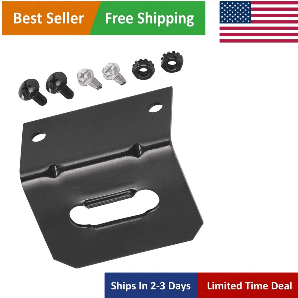Universal Fit Black 4-Way Flat Mounting Bracket – Durable Steel Construction