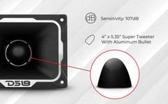 DS18 PRO-TWX5 4 x 5.35″ Super Bullet Tweeter 480 Watts 1.5″ Aluminum 4-Ohm Vc