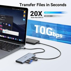 USB C to USB C Hub Dual Monitor, USBC Splitter with 4K@60Hz DP Alt … Fast Ship
