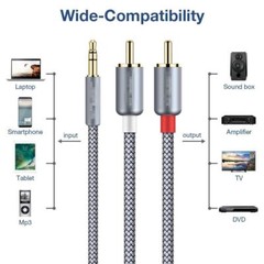 3.5mm to RCA Cable 2RCA to 3.5mm 2-RCA to AUX Cord Adapter Stereo Audio Y-Cable
