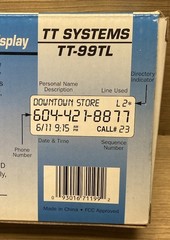 TT Systems TT-99TL 2-Line Caller ID Display Open Box Complete Name ID Telephone