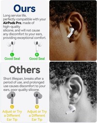 4 Pairs Replacement Ear Tips for Airpods Pro 2Nd/1St Generation with Portable St