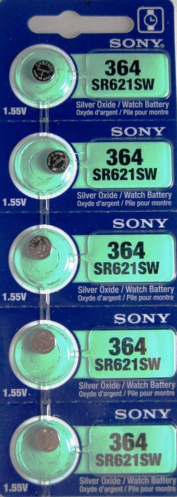 MURATA / SONY 364 SR621SW (5 piece) SR621 364 SILVER OXIDE Battery US seller