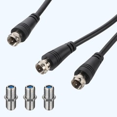 Coaxial Splitter, F-Type Rg6 Cable Splitter 3 Way Internet and TV 75ohm Split…