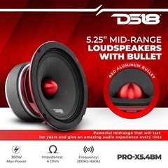 DS18 PRO-X5.4BM 5.25″ Car Audio Midrange Loudspeaker 300W Max, 150W RMS, EACH